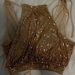 Free People Lights Out Halter Top Size Small